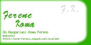 ferenc koma business card